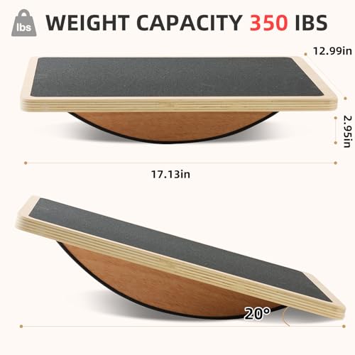 Juoe Wooden Balance Board for Kids and Adults, 350-Lb