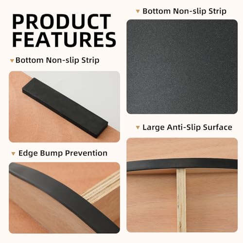 Juoe Wooden Balance Board for Kids and Adults, 350-Lb