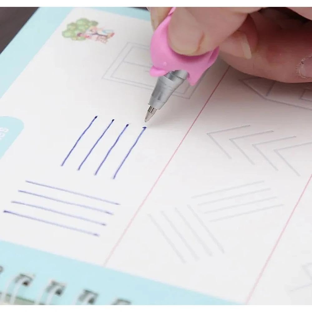 4-Piece Children's Handwriting Practice Set — Reusable Grooved Practice Notebooks
