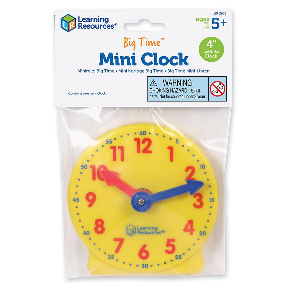 Learning Resources Big Time Mini Teaching Clock, Ages 5+