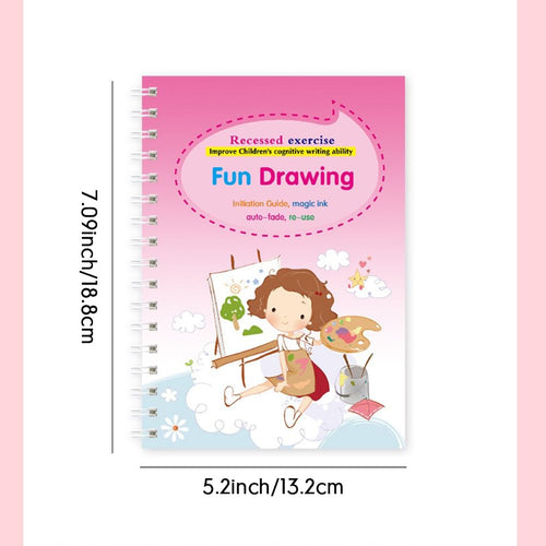 4 - Piece Magical Handwriting Copybook Set for Practice, Complete Handwriting Practice,Reusable Tracing Books