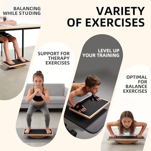Juoe Wooden Balance Board for Kids and Adults, 350-Lb