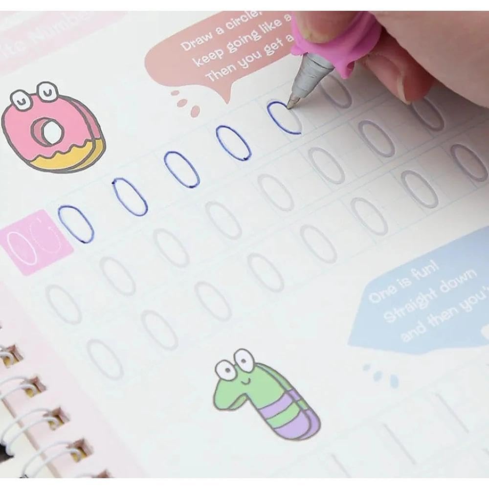 4-Piece Children's Handwriting Practice Set — Reusable Grooved Practice Notebooks