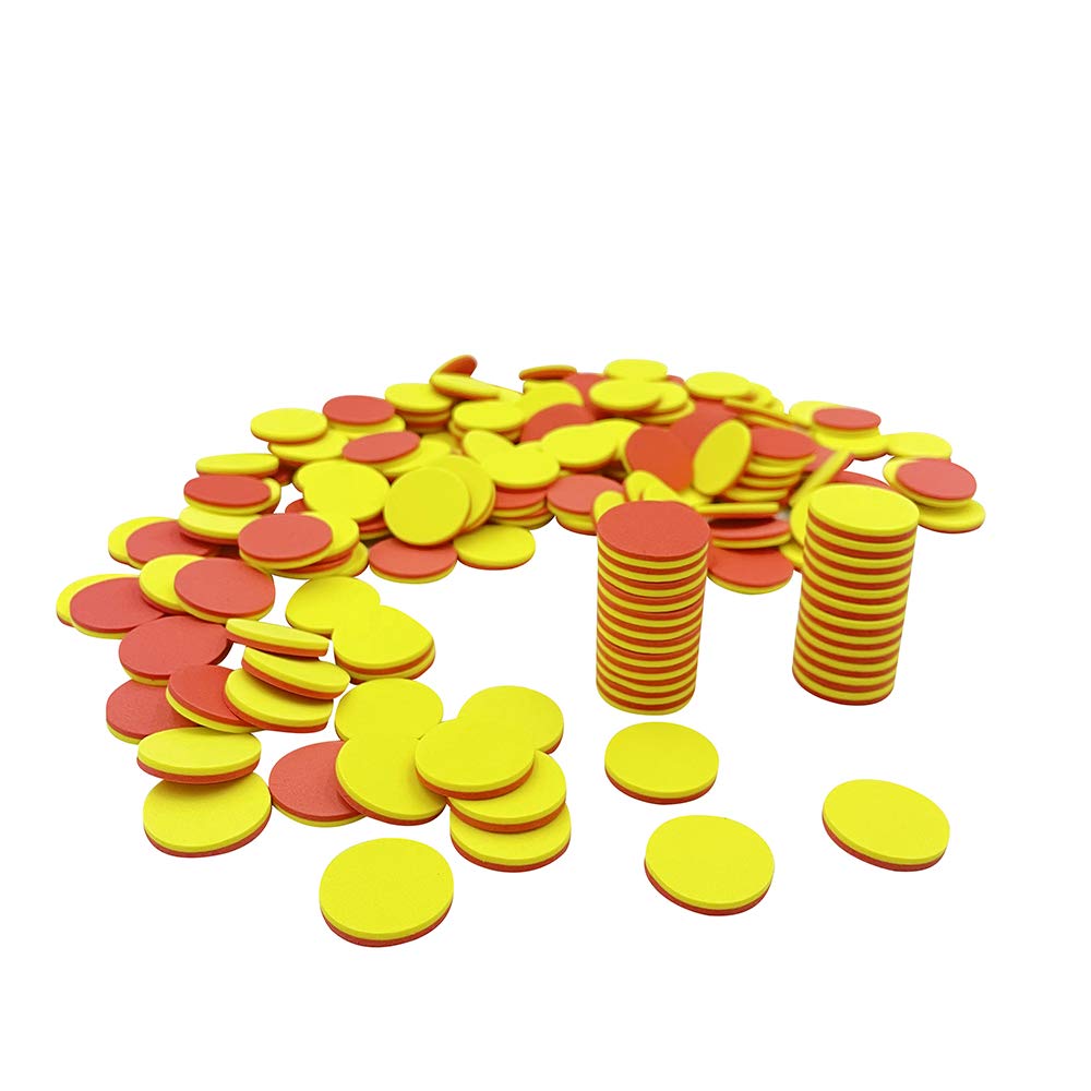 SEETOOOGAMES Foam Two-Color Counters - 1 inch counters for Kids Math Red/Yellow, Educational Counting, Sorting, Patterning, Grouping & Math Bingo Chips
