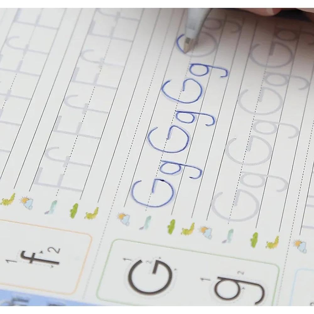 4-Piece Children's Handwriting Practice Set — Reusable Grooved Practice Notebooks