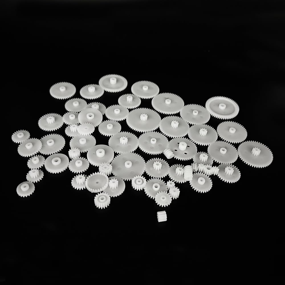 58-Piece Plastic Gear Set for DC Motor DIY Robotics