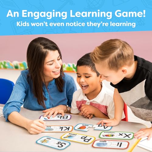 Alphabet Puzzle Games for Kindergarten - Counting puzzle for Kindergarten. 26 Pairs Self-Correcting ABC Puzzle Alphabet Matching Game - ABC Learning for Toddlers - Sturdy Alphabet Learning Toys Learning Letters Matching Game
