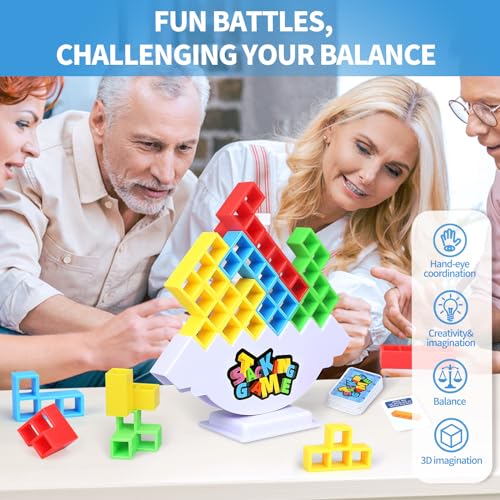 BBnote 48-Piece Balance Stacking Tower Game for Families
