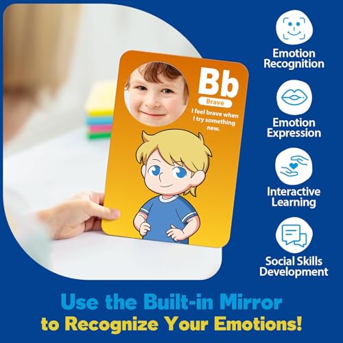 Broytain 26-Card Feelings Set with Built-In Mirror