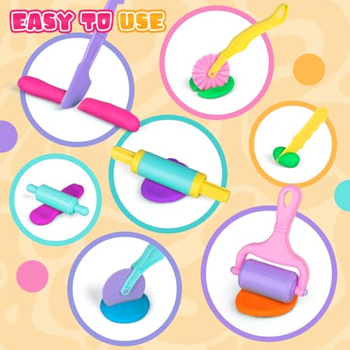 34-Piece Kids Dough and Clay Modeling Tools Set
