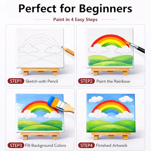 MISUMISO 24-Color Acrylic Painting Kit for Beginners