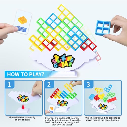BBnote 48-Piece Balance Stacking Tower Game for Families