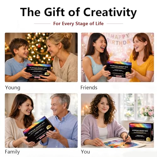 MISUMISO 24-Color Acrylic Painting Kit for Beginners