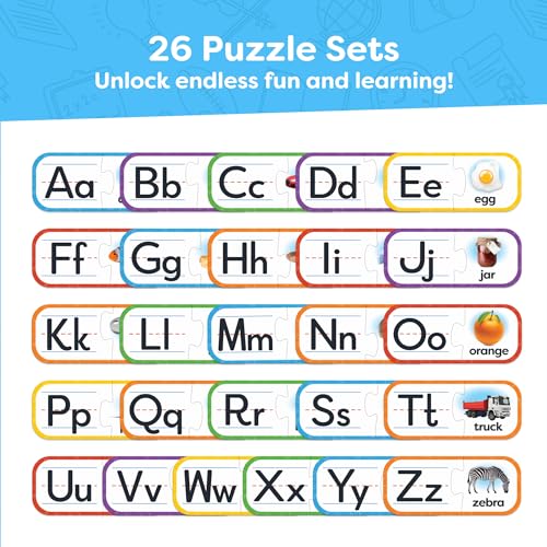 26-Pair Self-Correcting Alphabet Puzzle for Kids