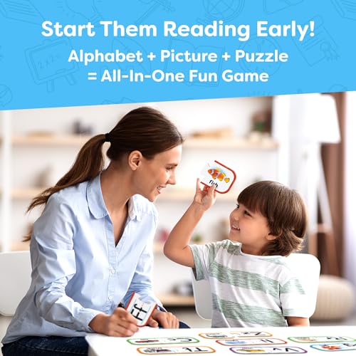 Alphabet Puzzle Games for Kindergarten - Counting puzzle for Kindergarten. 26 Pairs Self-Correcting ABC Puzzle Alphabet Matching Game - ABC Learning for Toddlers - Sturdy Alphabet Learning Toys Learning Letters Matching Game