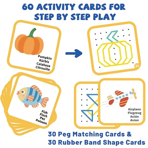2-in-1 Wooden Peg Board and Geoboard Activity Set