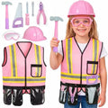 Pink Construction Worker Costume and Tool Set for Girls