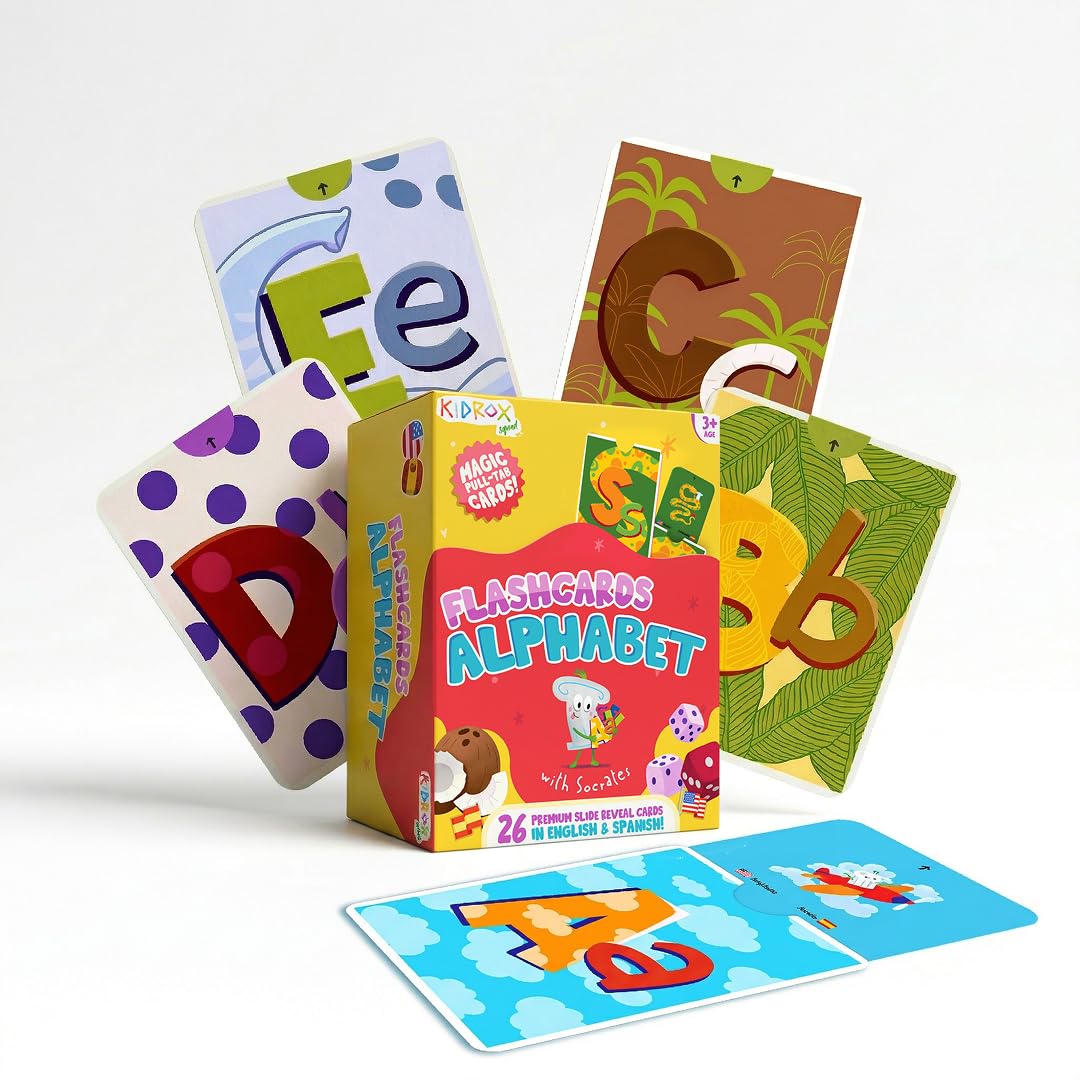 Kidrox Bilingual Spanish Sensory Flash Cards for Toddlers