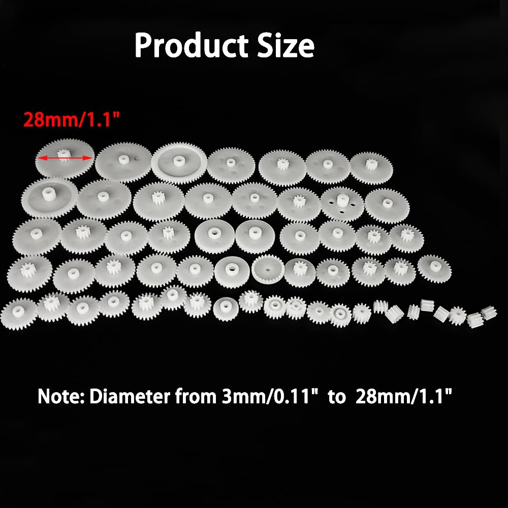 58-Piece Plastic Gear Set for DC Motor DIY Robotics