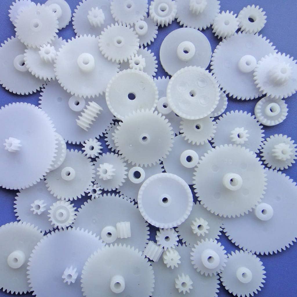 58-Piece Plastic Gear Set for DC Motor DIY Robotics