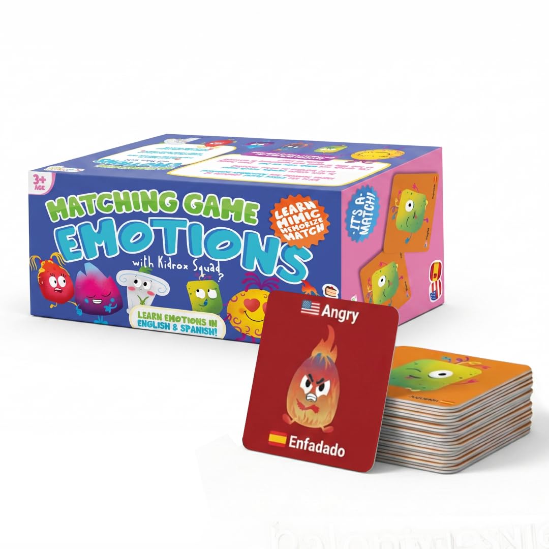 Kidrox Bilingual Spanish Sensory Flash Cards for Toddlers
