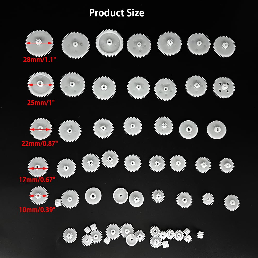 58-Piece Plastic Gear Set for DC Motor DIY Robotics