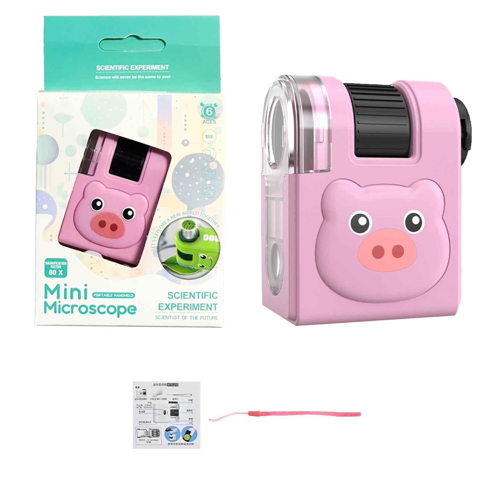 Easy-Use Illuminated ABS Microscope for Science Learning