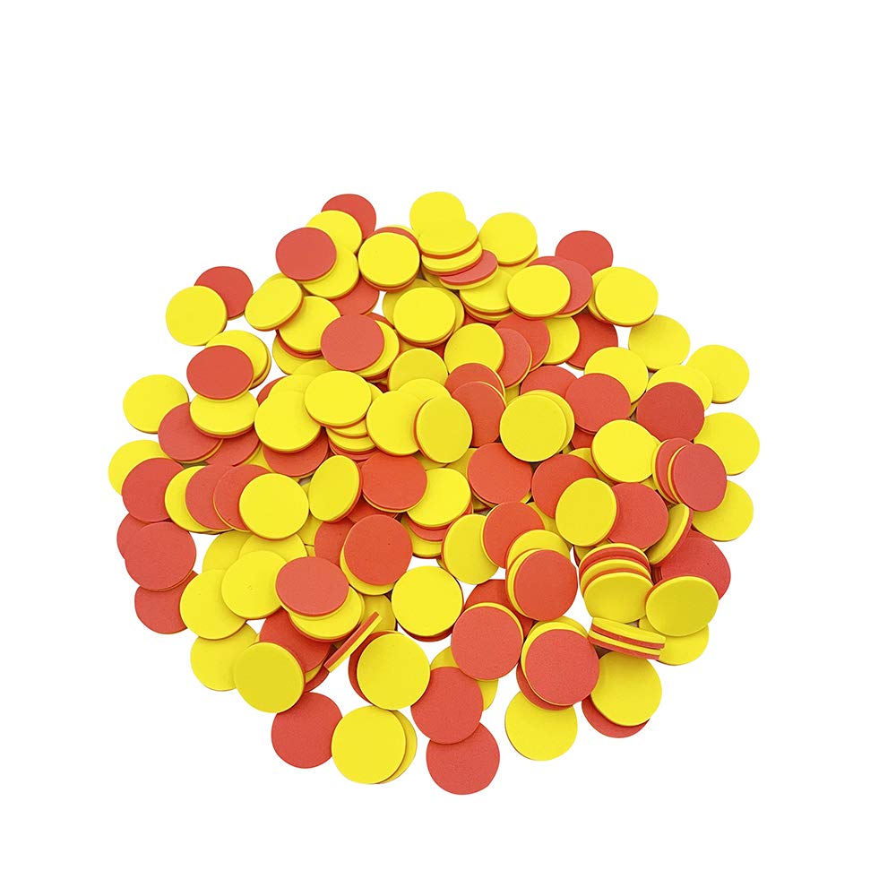 SEETOOOGAMES Foam Two-Color Counters - 1 inch counters for Kids Math Red/Yellow, Educational Counting, Sorting, Patterning, Grouping & Math Bingo Chips