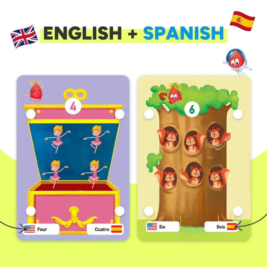 Kidrox Bilingual Spanish Sensory Flash Cards for Toddlers