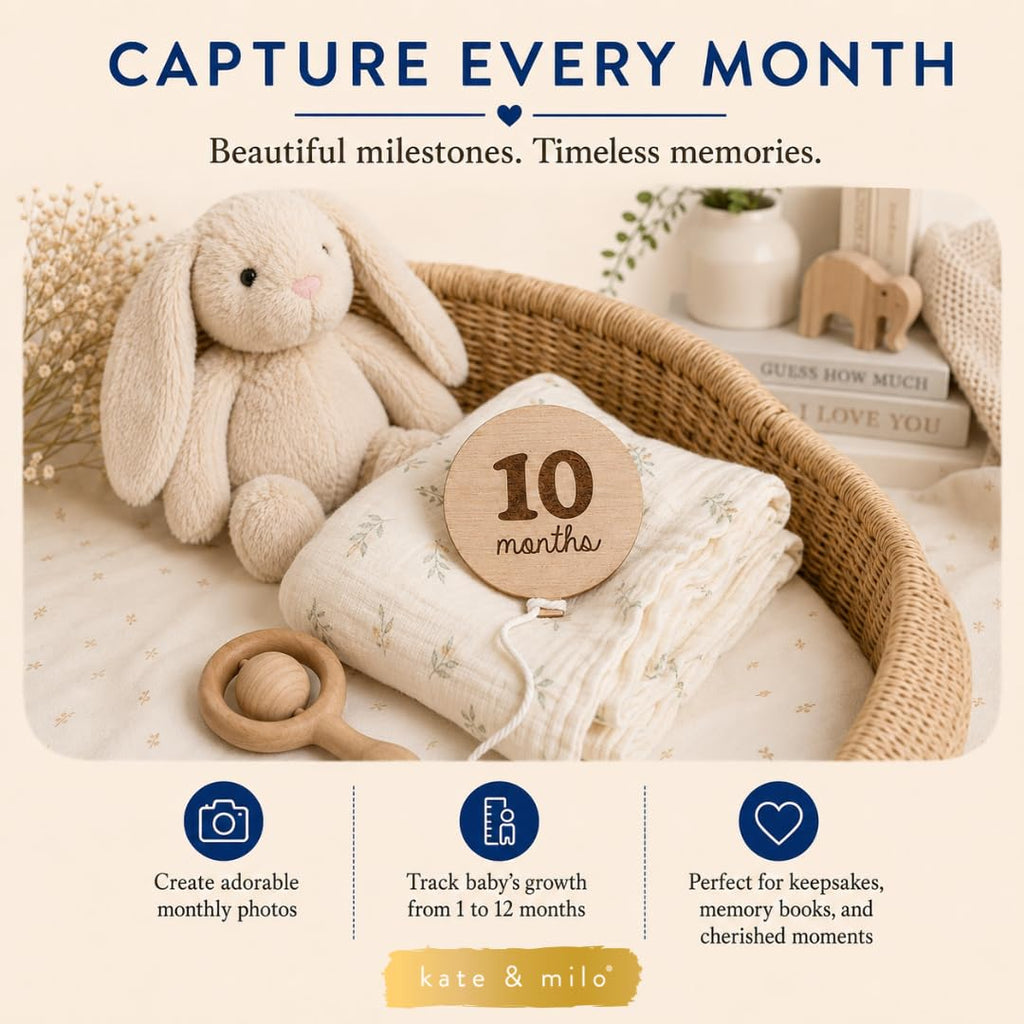 Kate & Milo Baby Monthly Milestone Photo Prop Discs