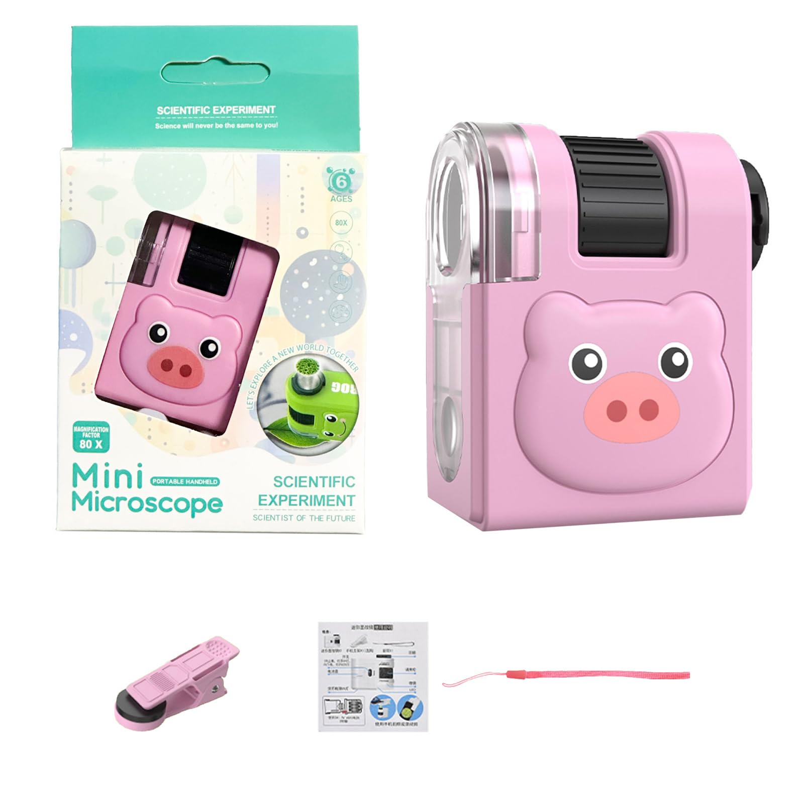 Easy-Use Illuminated ABS Microscope for Science Learning
