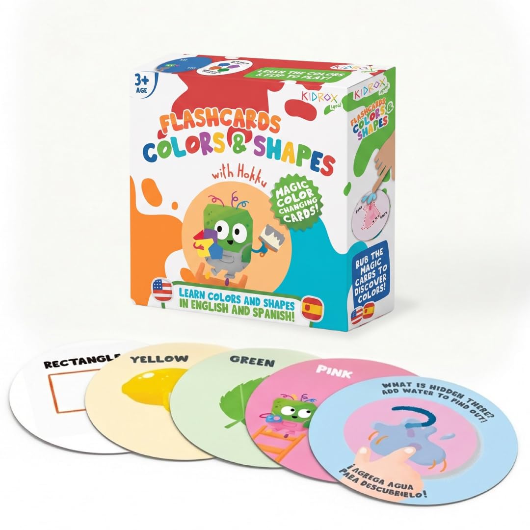 Kidrox Bilingual Spanish Sensory Flash Cards for Toddlers