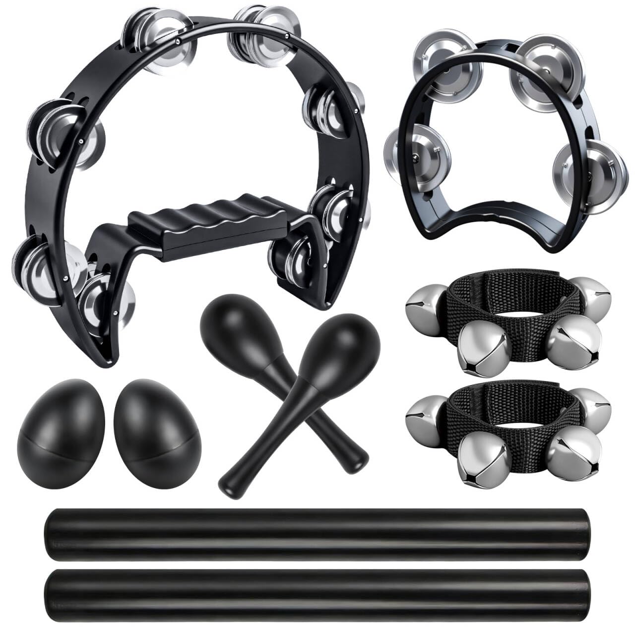 10-Piece Tambourine and Rhythm Instrument Set for Kids