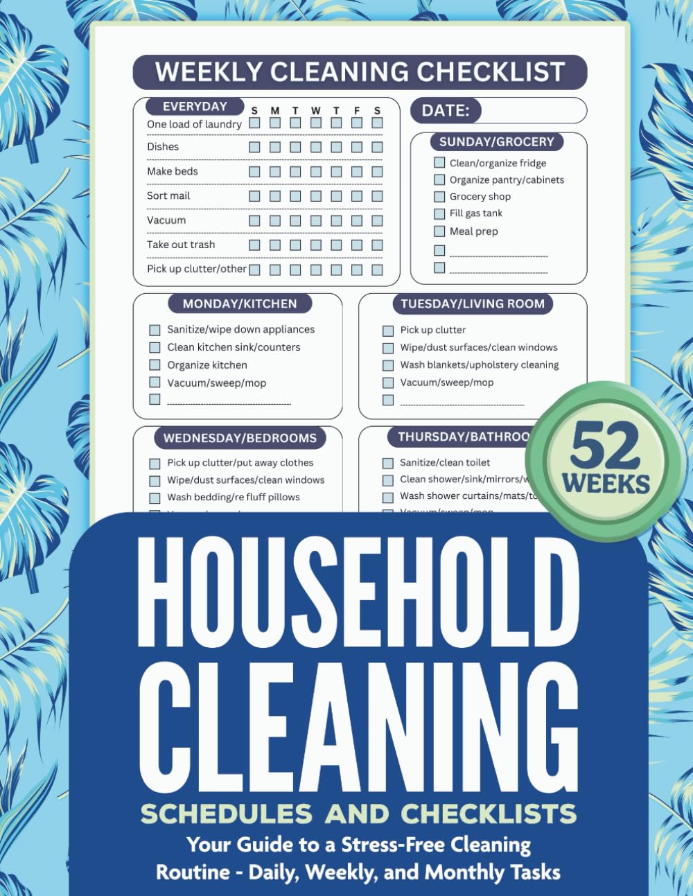 52-Week Household Cleaning Schedule and Checklist