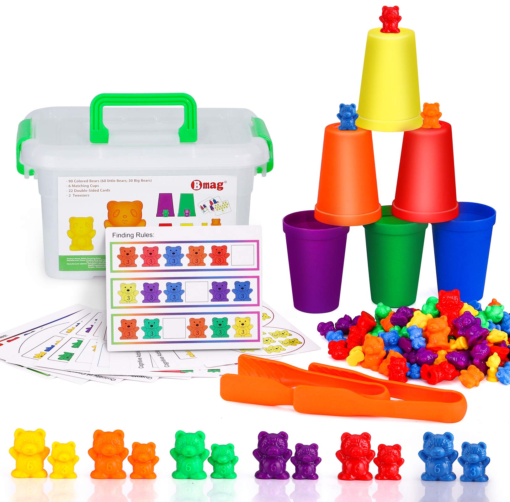 BMAG Counting Bears, Number Color Recognition STEM Educational Toy for Toddler