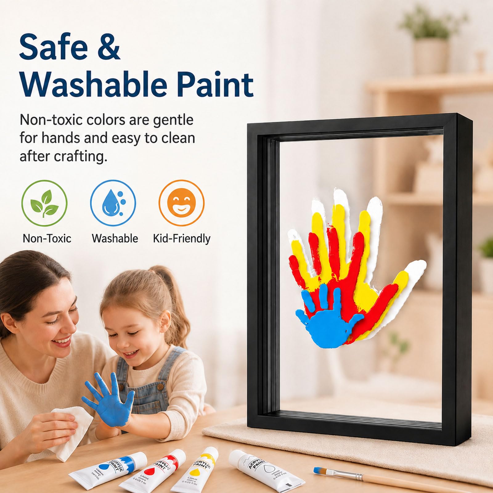 Pvixou Family Handprint Keepsake Kit for Kids and Parents