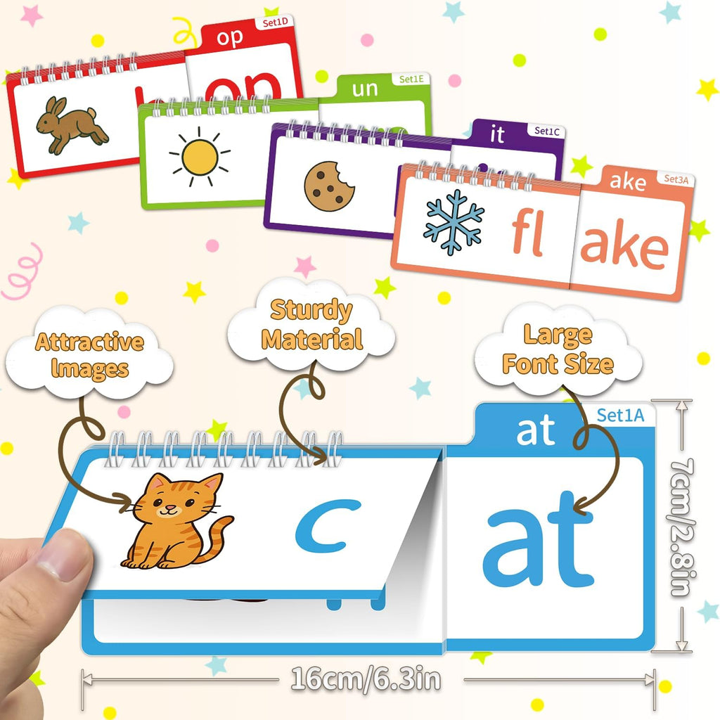 Sinoome Phonics Flip Book & Word Family Build Book Set