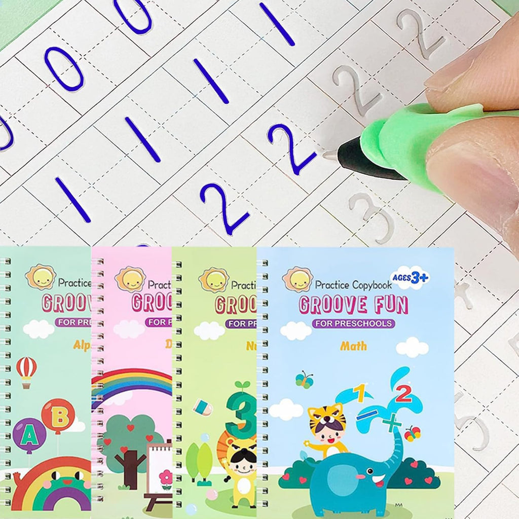 Magic Practice Copybook, Reusable Handwriting Workbooks, Magic Grooved Writing Practice