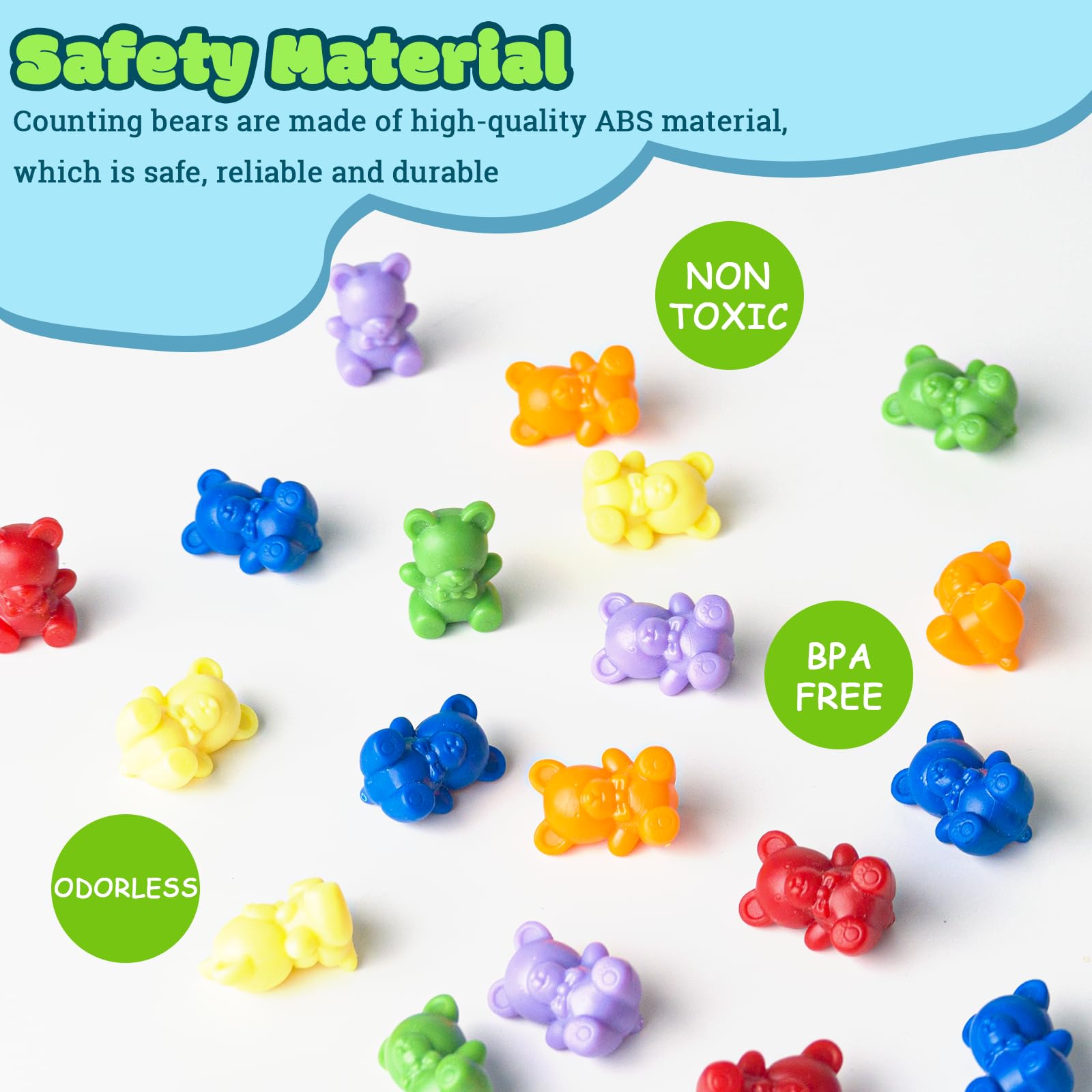 XINHUIDALSQ Rainbow Counting Bears Set