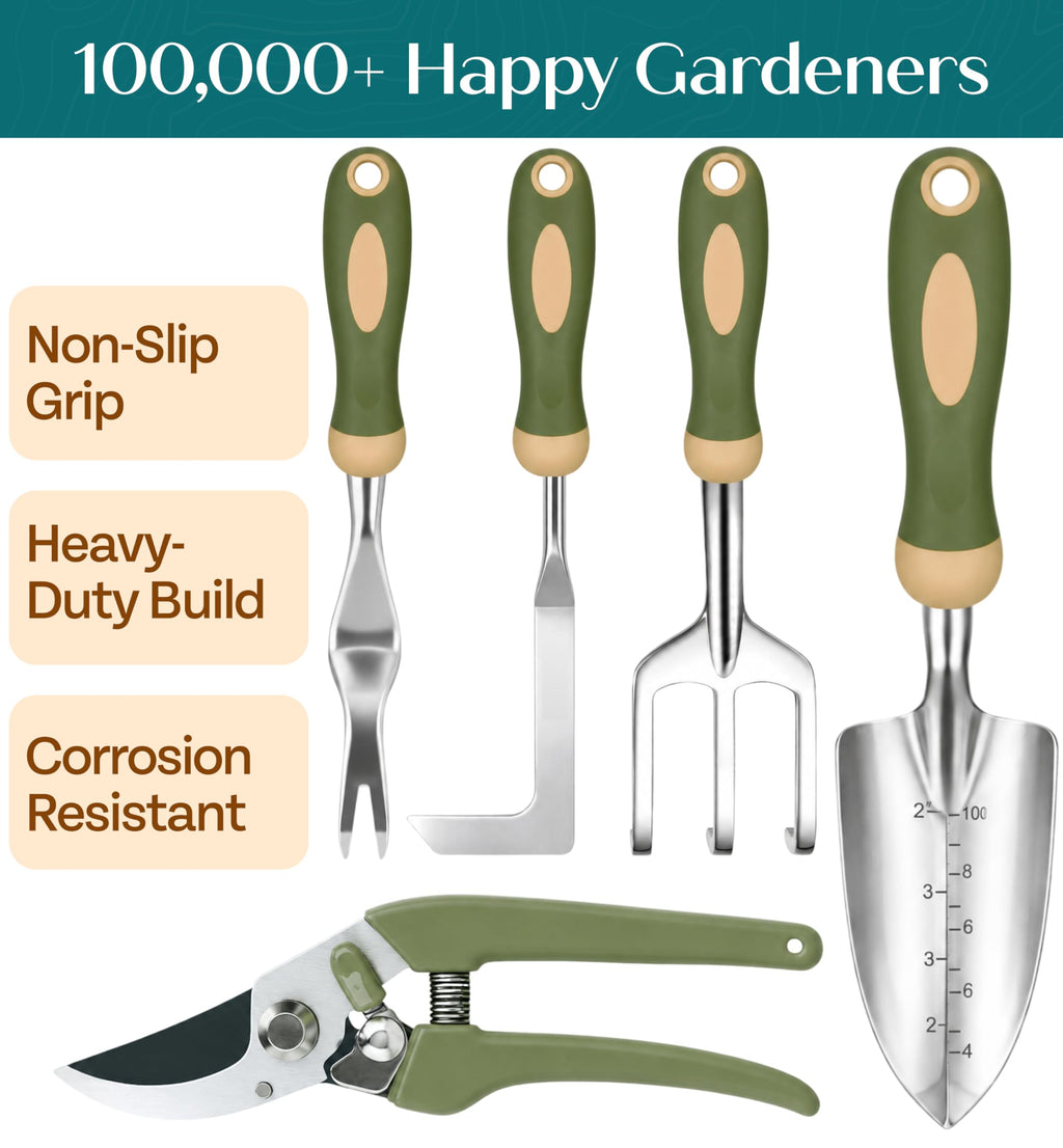 Heavy-Duty Ergonomic Garden Tool Set for Home Gardening