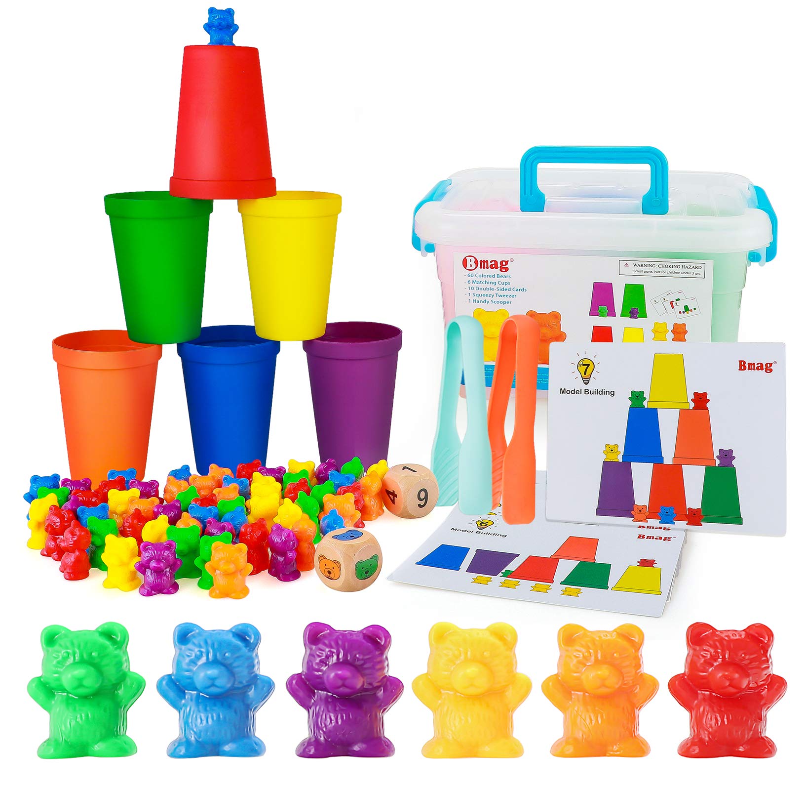 BMAG Counting Bears, Number Color Recognition STEM Educational Toy for Toddler