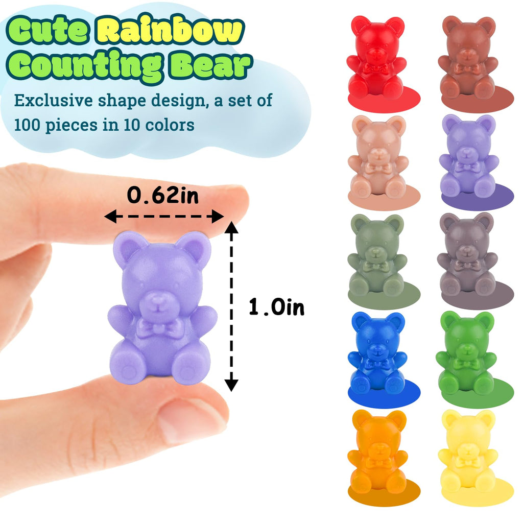 XINHUIDALSQ Rainbow Counting Bears Set