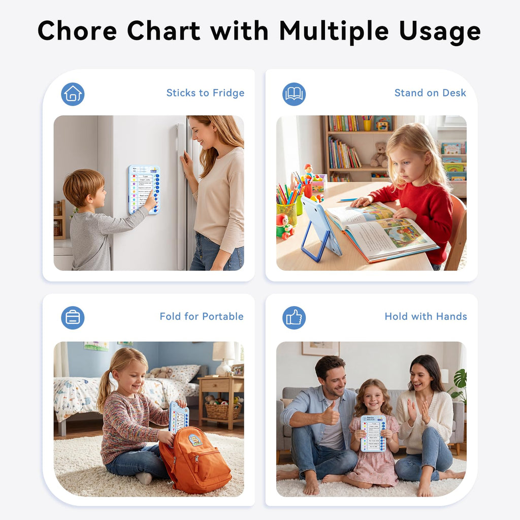 Large Magnetic Chore Chart for Kids with Writing Space