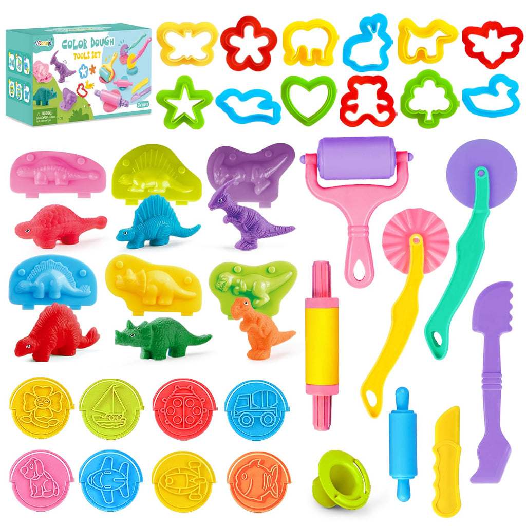 34-Piece Kids Dough and Clay Modeling Tools Set