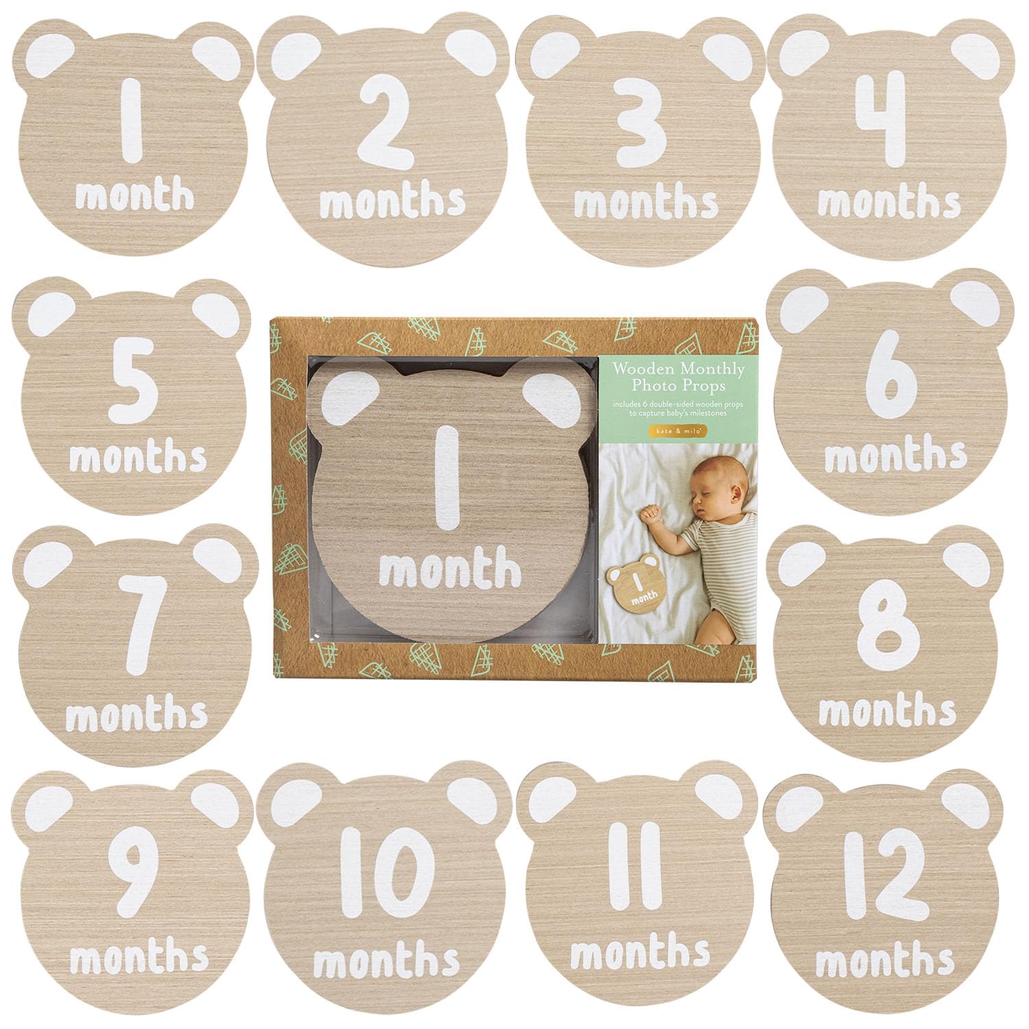 Kate & Milo Baby Monthly Milestone Photo Prop Discs