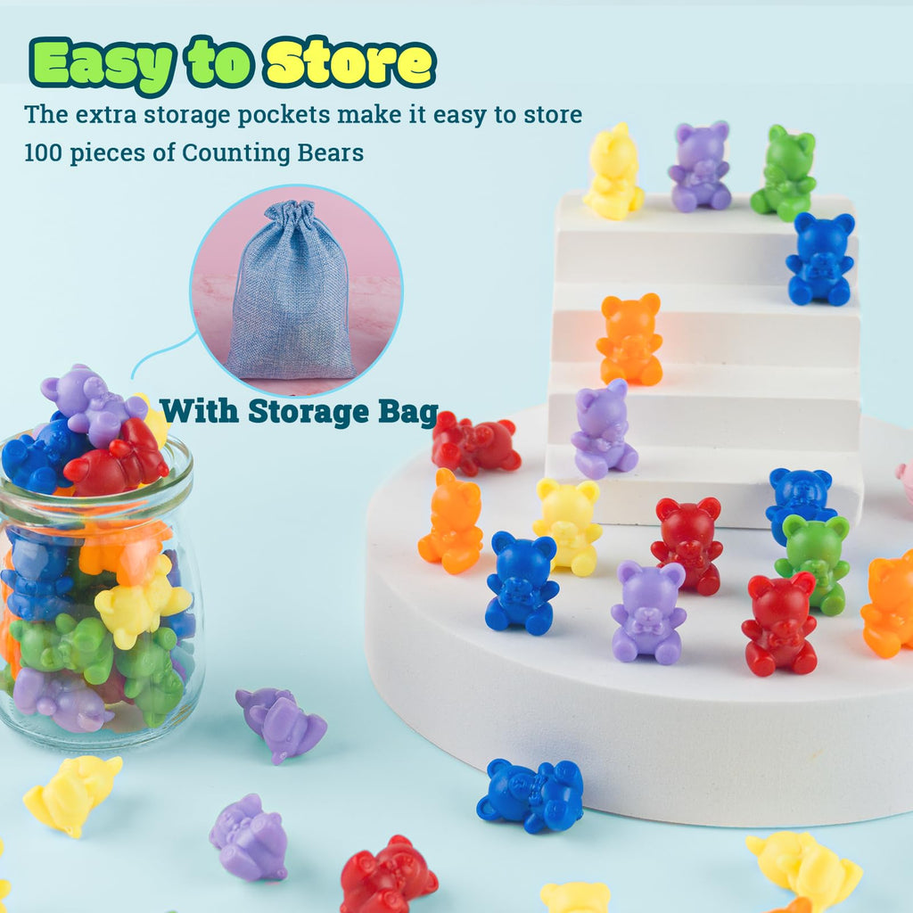 XINHUIDALSQ Rainbow Counting Bears Set