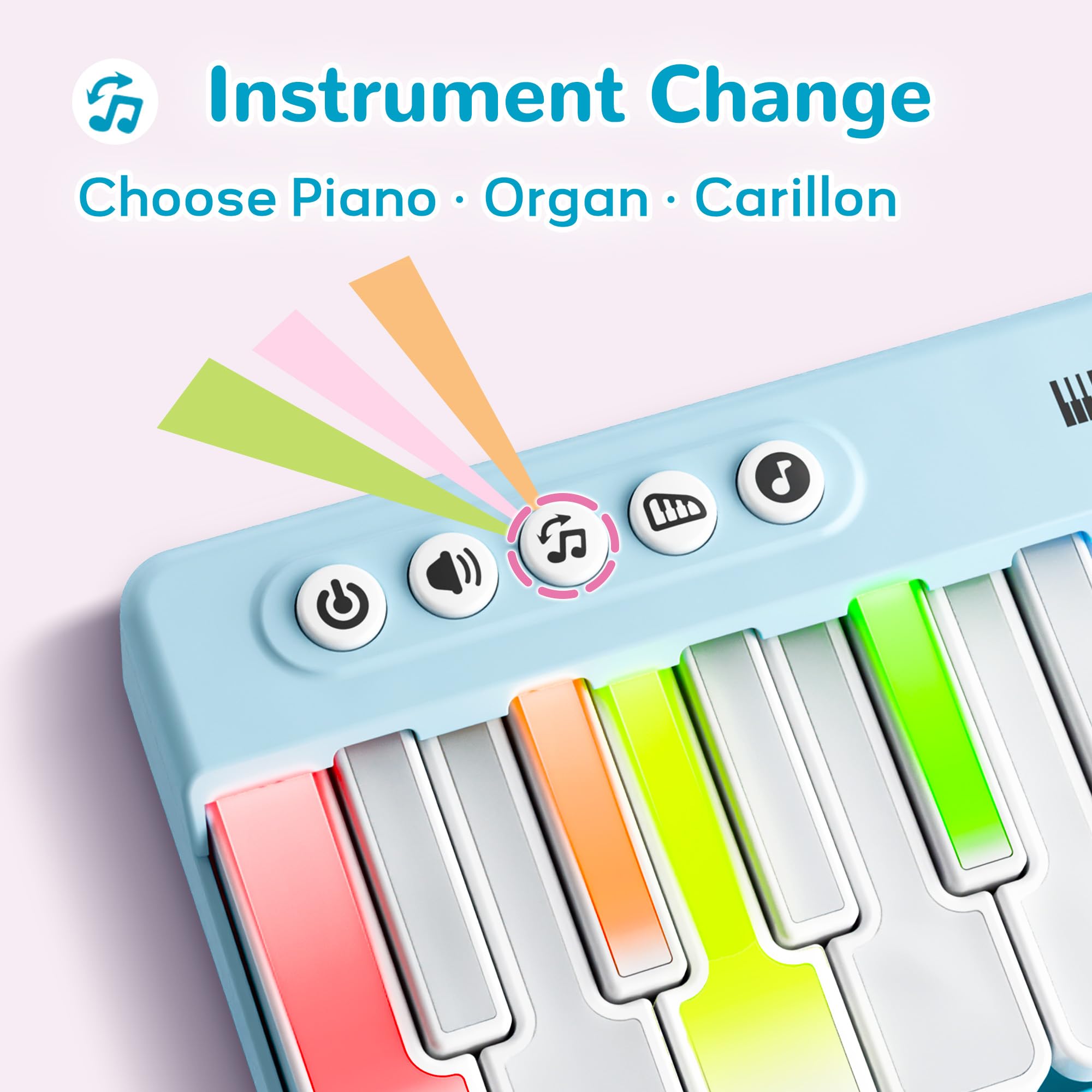 iPlay, iLearn Mini Piano Keyboard with Rainbow Lights