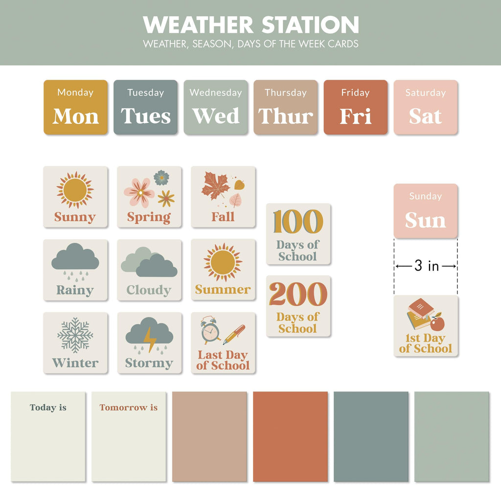 The Ultimate Classroom Calendar Pocket Chart for Kids - Beautiful Calendar with Educational Cards for Easy Learning - Fun and Modern Classroom Must Have Supplies That Fits Nicely w/Any School Decor