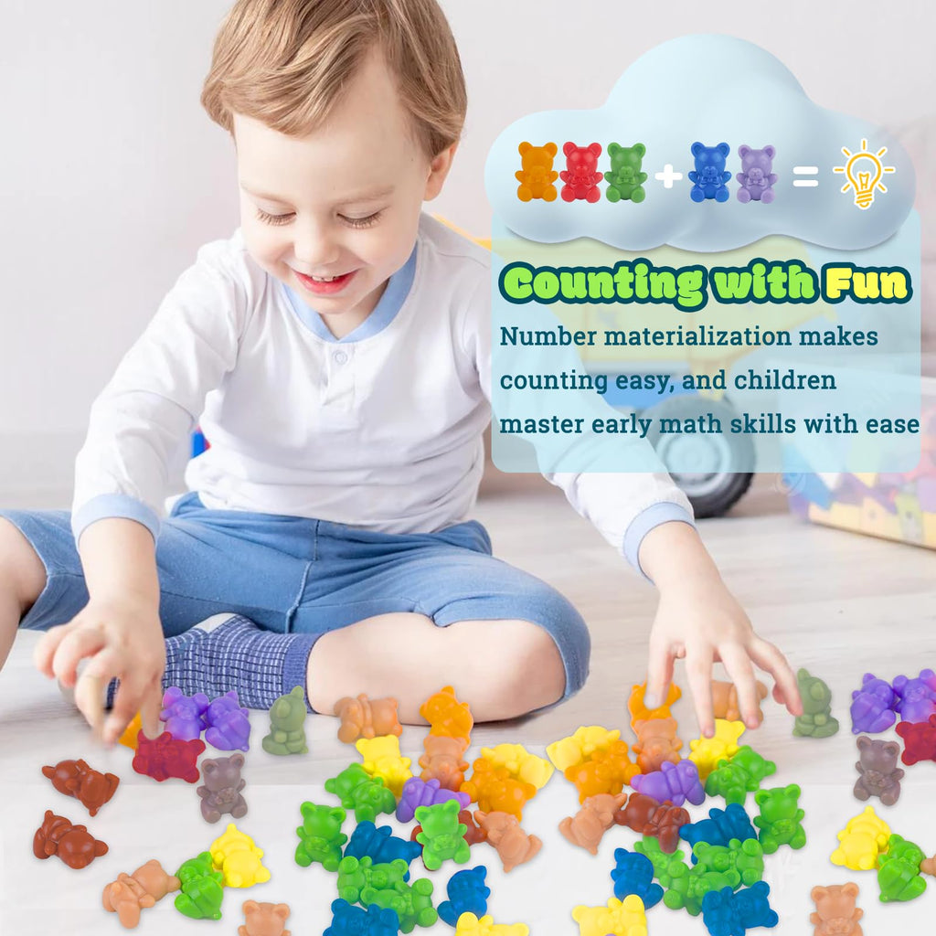 XINHUIDALSQ Rainbow Counting Bears Set