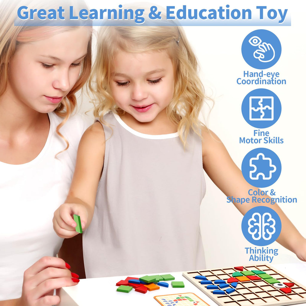 Zycolo 120-Piece Montessori Tangram Puzzle Set for Kids